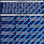 Custom Powder Blue Navy-White Lines Sublimation Soccer Uniform Jersey