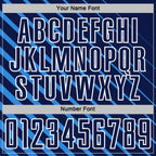 Custom Powder Blue Navy-White Lines Sublimation Soccer Uniform Jersey