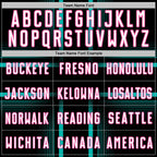 Custom Black White Aqua-Pink Lines Sublimation Soccer Uniform Jersey