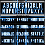 Custom Black White-Powder Blue Lines Sublimation Soccer Uniform Jersey