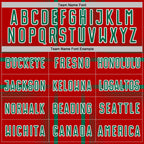 Custom Red Kelly Green-White Lines Sublimation Soccer Uniform Jersey