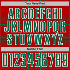 Custom Red Kelly Green-White Lines Sublimation Soccer Uniform Jersey