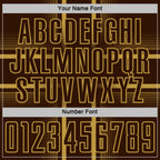 Custom Brown Old Gold Lines Sublimation Soccer Uniform Jersey