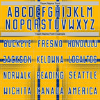 Custom Gold Royal-White Lines Sublimation Soccer Uniform Jersey