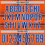 Custom Orange Royal-White Lines Sublimation Soccer Uniform Jersey