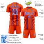 Custom Orange Purple-White Lines Sublimation Soccer Uniform Jersey