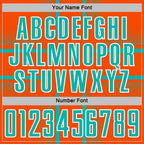 Custom Orange Aqua-White Lines Sublimation Soccer Uniform Jersey