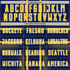 Custom Navy Gold-White Lines Sublimation Soccer Uniform Jersey