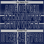 Custom Navy Gray Lines Sublimation Soccer Uniform Jersey