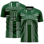 Custom Green White Lines Sublimation Soccer Uniform Jersey