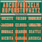 Custom Kelly Green Orange-White Lines Sublimation Soccer Uniform Jersey