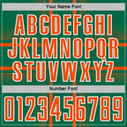 Custom Kelly Green Orange-White Lines Sublimation Soccer Uniform Jersey