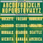 Custom Kelly Green Gold-White Lines Sublimation Soccer Uniform Jersey