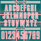 Custom Teal Medium Pink-White Lines Sublimation Soccer Uniform Jersey