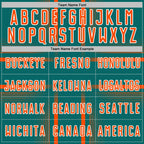 Custom Teal Orange-White Lines Sublimation Soccer Uniform Jersey