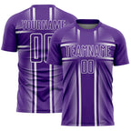Custom Purple White Lines Sublimation Soccer Uniform Jersey