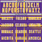 Custom Purple Gold-White Lines Sublimation Soccer Uniform Jersey