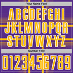 Custom Purple Gold-White Lines Sublimation Soccer Uniform Jersey