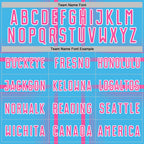 Custom Sky Blue Pink-White Lines Sublimation Soccer Uniform Jersey