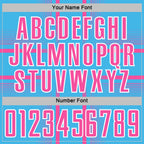 Custom Sky Blue Pink-White Lines Sublimation Soccer Uniform Jersey