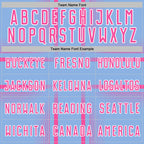 Custom Light Blue Pink-White Lines Sublimation Soccer Uniform Jersey