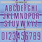 Custom Light Blue Purple-White Lines Sublimation Soccer Uniform Jersey