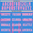 Custom Powder Blue Pink-White Lines Sublimation Soccer Uniform Jersey