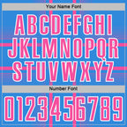 Custom Powder Blue Pink-White Lines Sublimation Soccer Uniform Jersey