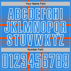 Custom Powder Blue Orange-White Lines Sublimation Soccer Uniform Jersey