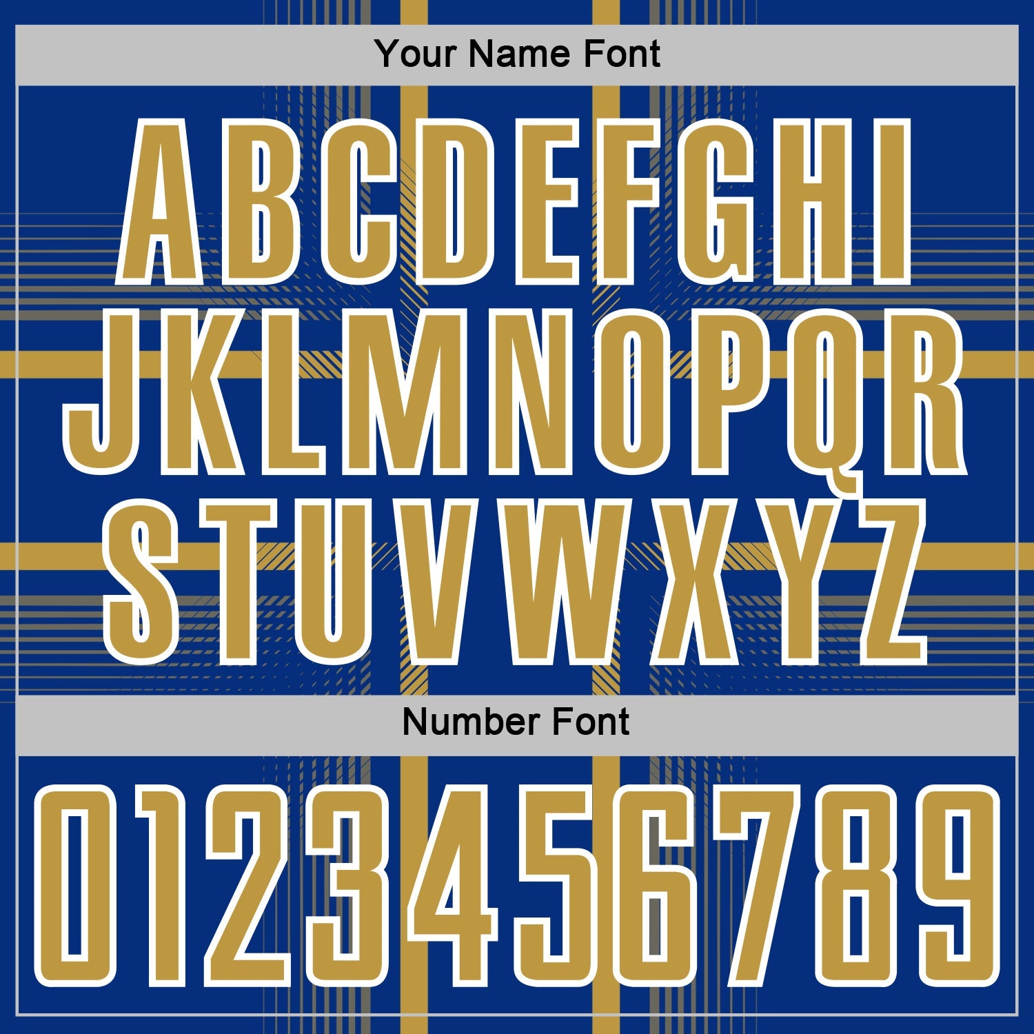 Custom Royal Old Gold-White Lines Sublimation Soccer Uniform Jersey