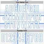 Custom White Light Blue Lines Sublimation Soccer Uniform Jersey
