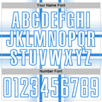 Custom White Powder Blue Lines Sublimation Soccer Uniform Jersey