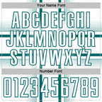 Custom White Teal Lines Sublimation Soccer Uniform Jersey