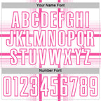 Custom White Pink Lines Sublimation Soccer Uniform Jersey