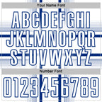 Custom White Royal Lines Sublimation Soccer Uniform Jersey