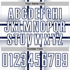 Custom White Navy Lines Sublimation Soccer Uniform Jersey