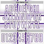 Custom White Purple Lines Sublimation Soccer Uniform Jersey