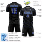 Custom Black Royal-White Slant Lines Sports Sublimation Soccer Uniform Jersey