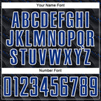 Custom Black Royal-White Slant Lines Sports Sublimation Soccer Uniform Jersey