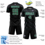 Custom Black Kelly Green-White Slant Lines Sports Sublimation Soccer Uniform Jersey