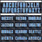 Custom Black Powder Blue-White Slant Lines Sports Sublimation Soccer Uniform Jersey