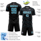 Custom Black Panther Blue-White Slant Lines Sports Sublimation Soccer Uniform Jersey