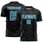 Custom Black Panther Blue-White Slant Lines Sports Sublimation Soccer Uniform Jersey