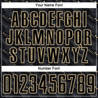 Custom Black Vegas Gold Slant Lines Sports Sublimation Soccer Uniform Jersey