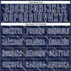 Custom Navy White Slant Lines Sports Sublimation Soccer Uniform Jersey