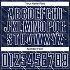 Custom Navy White Slant Lines Sports Sublimation Soccer Uniform Jersey
