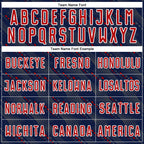 Custom Navy Red-White Slant Lines Sports Sublimation Soccer Uniform Jersey