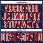 Custom Navy Red-White Slant Lines Sports Sublimation Soccer Uniform Jersey
