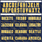 Custom Navy Gold-White Slant Lines Sports Sublimation Soccer Uniform Jersey