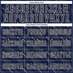 Custom Navy Cream Slant Lines Sports Sublimation Soccer Uniform Jersey